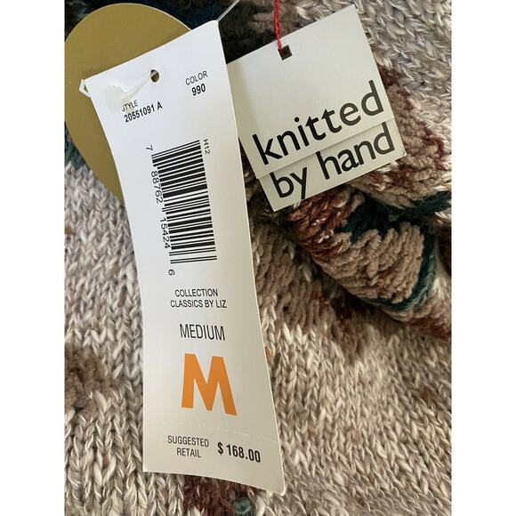 NWT Liz Claiborne Sweater Pullover Long Sleeve Hank Knit Paisley Mock Ne… - Picture 4 of 5